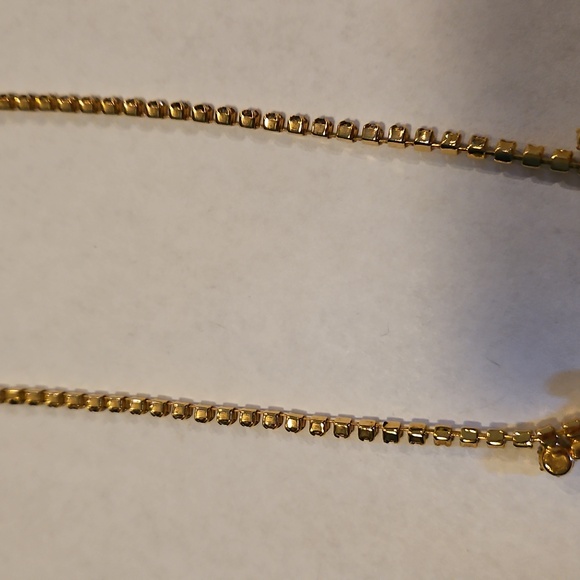 Clear Rhinestone Necklace Art Deco Style Prong Set Vintage Estate Bridal Formal - Picture 7 of 12